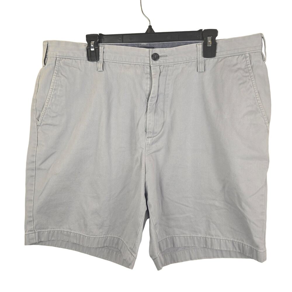 Nautica The Deck Short Men's 38W Light Gray Flat Front Chino Cotton Shorts